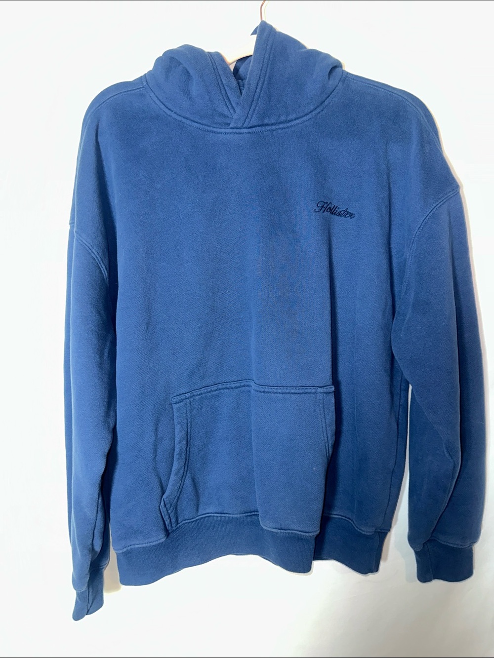 Hollister Men's Royal Blue Crewneck Hooded Sweatshirt